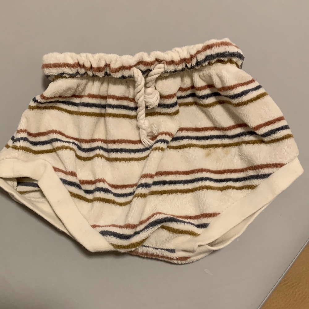 Quincy Mae stripe drawstring terry shorts